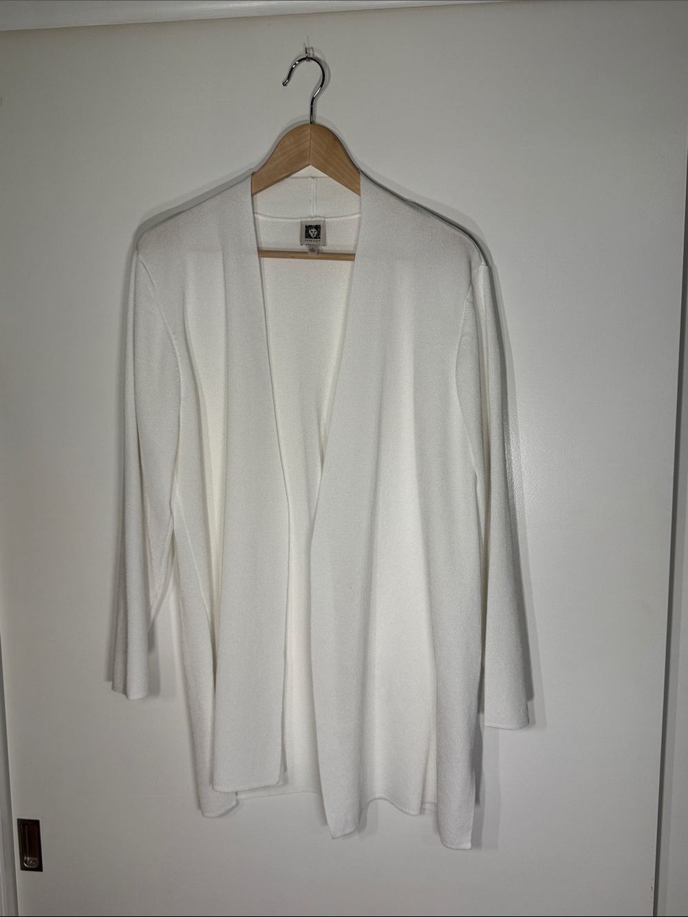 Anne Klein white Open Front Knit Cardigan XL